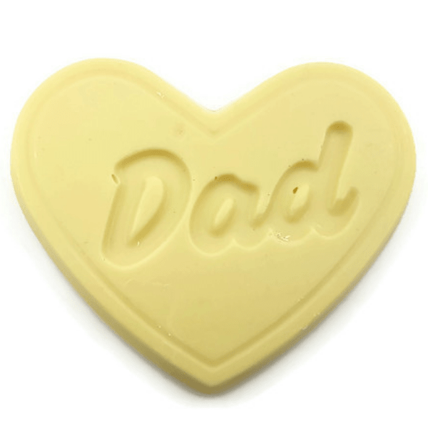 Dad Heart-Shaped Chocolate Bar - White - 95g White Chocolate Heart-Shaped Bar for Dad - 95g