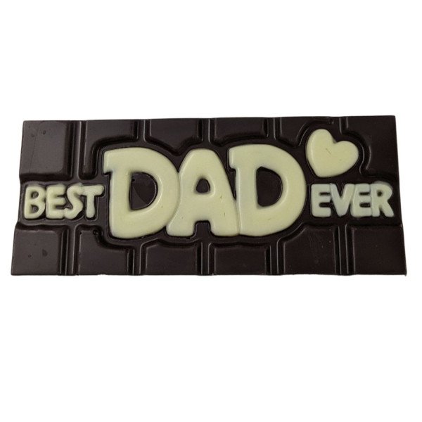 Best Dad Ever Chocolate Bar – Dark Chocolate with White Writing