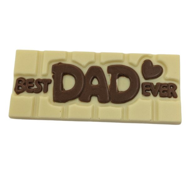 Best Dad Ever Chocolate Bar – White Chocolate with Milk Writing