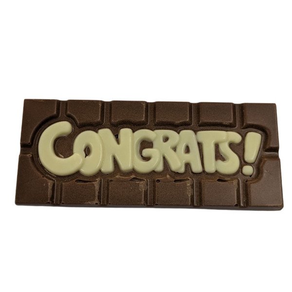 Congrats Chocolate Bar – Milk Chocolate with White Writing