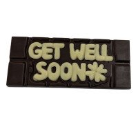 Get Well Soon Chocolate Bar – Dark Chocolate with White Writing Get Well Soon Chocolate Bar – Dark Chocolate with White Writing