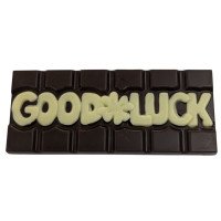 Good Luck Chocolate Bar – Dark Chocolate with White Writing Good Luck Chocolate Bar – Dark Chocolate with White Writing