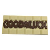 Good Luck Chocolate Bar – White Chocolate with Milk Writing