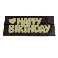 Happy Birthday Chocolate Bar – Dark Chocolate with White Writing
