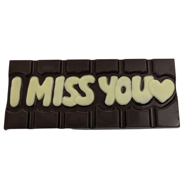 I Miss You Chocolate Bar – Dark Chocolate with White Writing