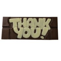 Thank You Chocolate Bar – Milk Chocolate with White Writing Thank You Chocolate Bar – Milk Chocolate with White Writing