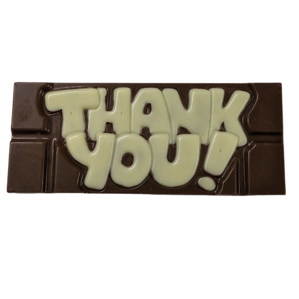 Thank You Chocolate Bar – Milk Chocolate with White Writing
