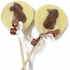 White Chocolate lolly with Milk Chocolate standing bunny 