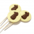 White Chocolate lolly with Milk Chocolate standing bunny 