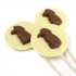 White Chocolate lolly with Milk Chocolate standing bunny 