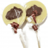 White Chocolate lolly with Milk Chocolate crouching bunny White Chocolate lolly with Milk Chocolate crouching bunny