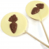 White Chocolate lolly with Milk Chocolate Carrot White Chocolate lolly with Milk Chocolate Carrot
