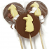 Milk Chocolate lolly with White Chocolate standing bunny Milk Chocolate lolly with White Chocolate standing bunny