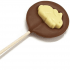 Milk Chocolate lolly with White Chocolate crouching bunny