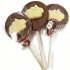 Milk Chocolate lolly with White Chocolate crouching bunny