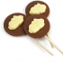 Milk Chocolate lolly with White Chocolate crouching bunny