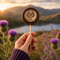 Scottish Thistle Chocolate Lolly with Bronze Edible Lustre