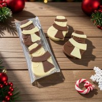 2pk Christmas Snowmen Milk and White Chocolate Bars