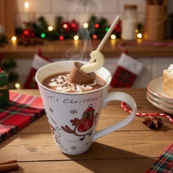 Christmas Milk and White Hot Chocolate Stirrer