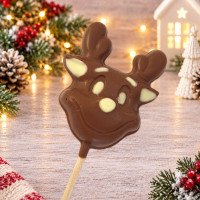 Christmas Milk Chocolate Reindeer Antler Face Lolly Christmas Milk Chocolate Reindeer Antler Face Lolly