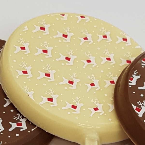 Christmas White Chocolate Reindeer Merry Christmas Print Lolly Christmas White Chocolate Reindeer Merry Christmas Print Lolly