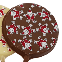 Christmas Milk Chocolate Santa Pattern Print Lolly