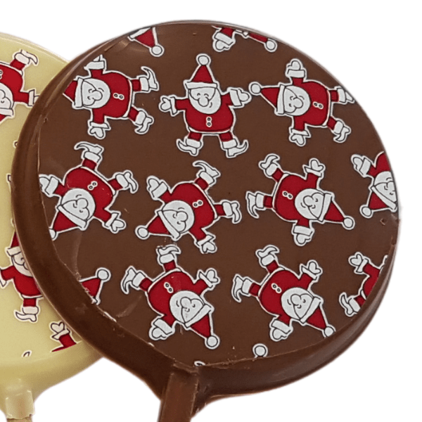 Christmas Milk Chocolate Santa Pattern Print Lolly Christmas Milk Chocolate Santa Pattern Print Lolly