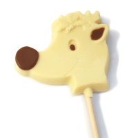 Christmas White Chocolate Reindeer Side Profile Lolly