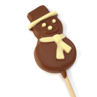 Christmas Milk with White Chocolate Snowman Scarf Lolly