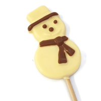 Christmas White with Milk Chocolate Snowman Scarf Lolly Christmas White with Milk Chocolate Snowman Scarf Lolly