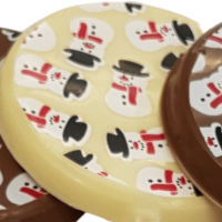 Christmas White Chocolate Snowman Pattern Print Lolly
