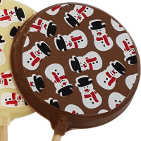 Christmas Milk Chocolate Snowman Pattern Print Lolly Christmas Milk Chocolate Snowman Pattern Print Lolly