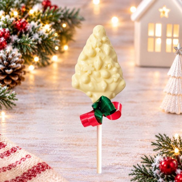 Christmas White Chocolate Christmas Tree Lolly