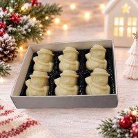 Christmas 6pk White Solid Snowmen Belgian Chocolates