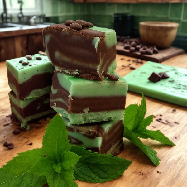 Minty Chocolate Swirl Fudge - 150g tub Minty Chocolate Swirl Fudge - 150g tub