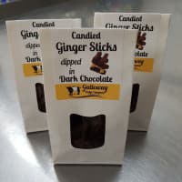 Delicious Ginger enrobed in rich dark Belgian chocolate -70g