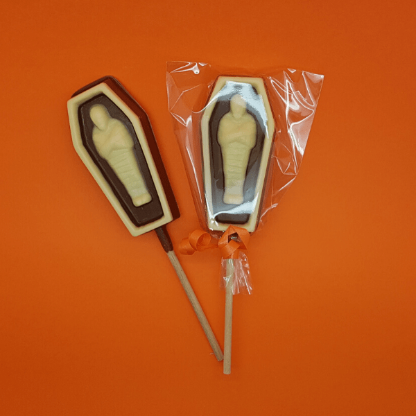 Solid Chocolate Mummy in Casket Lolly